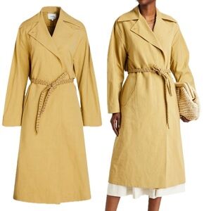 Vince Organic Cotton Khaki Tan Trench Coat Jacket